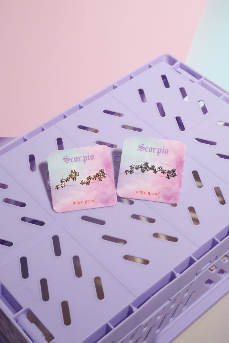 Scorpio Crystal Zodiac Stud Earrings Earrings Mure + Grand