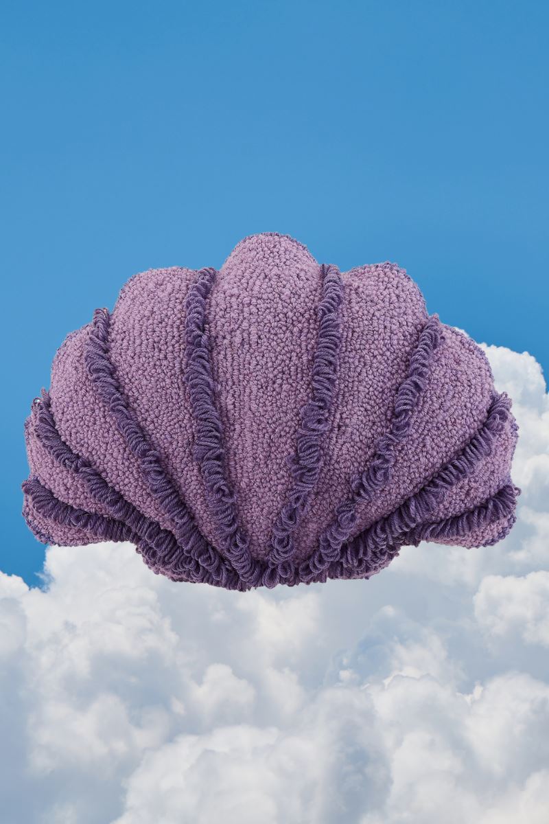Seashell Shaped Wool Throw Pillow Pillow Peking Handicraft
