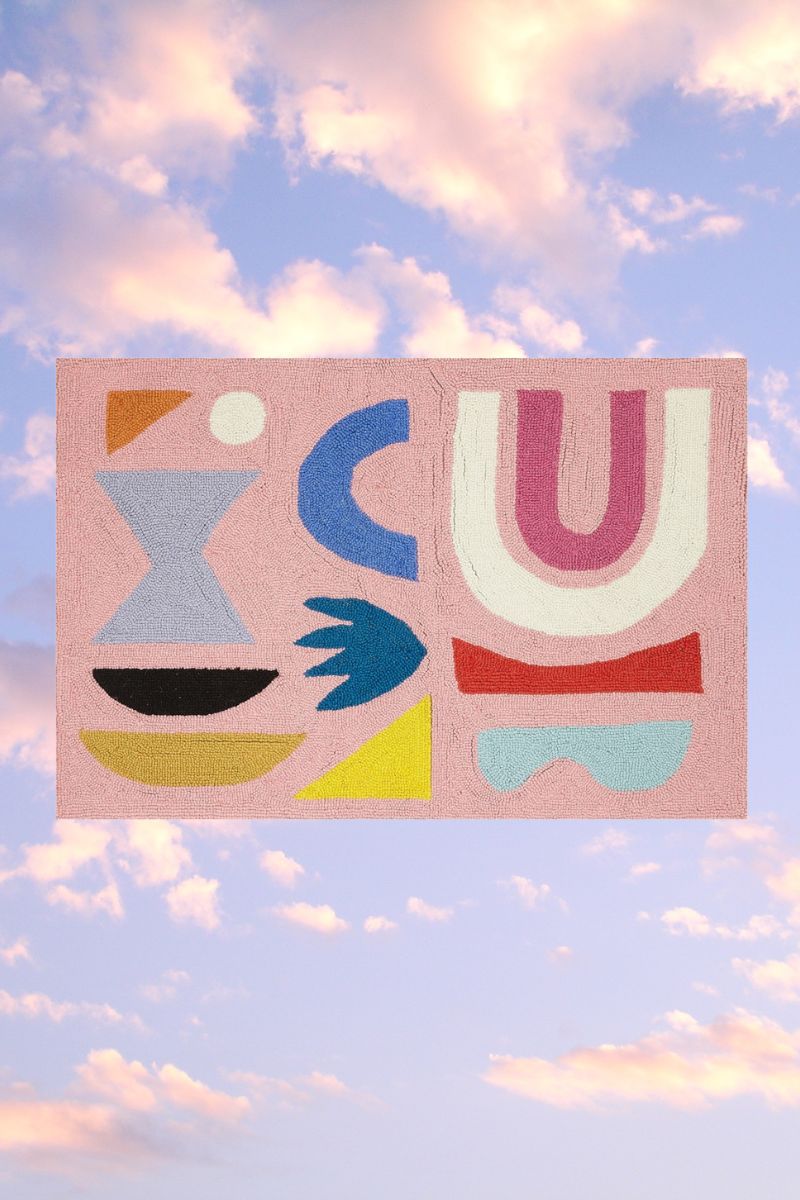 Shape Collage Hook Rug by Ampersand Pillow Peking Handicraft