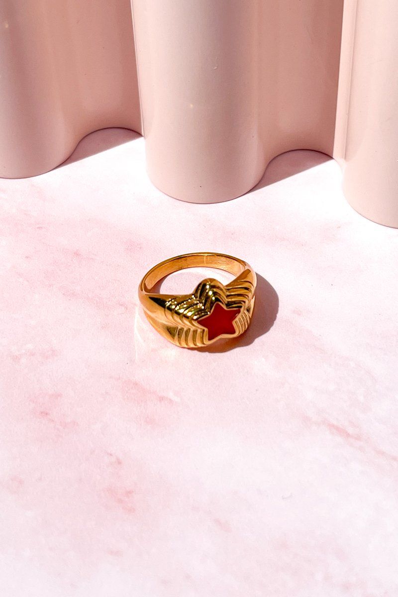 Shooting Stars Stacking Ring Rings Mulberry & Grand 6 Red