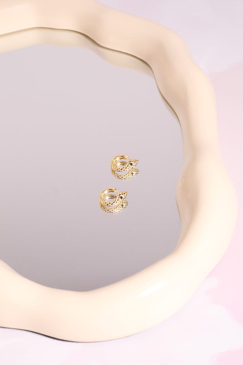 Snake Sterling Silver Charm Huggie Earrings Earring mure + grand Gold