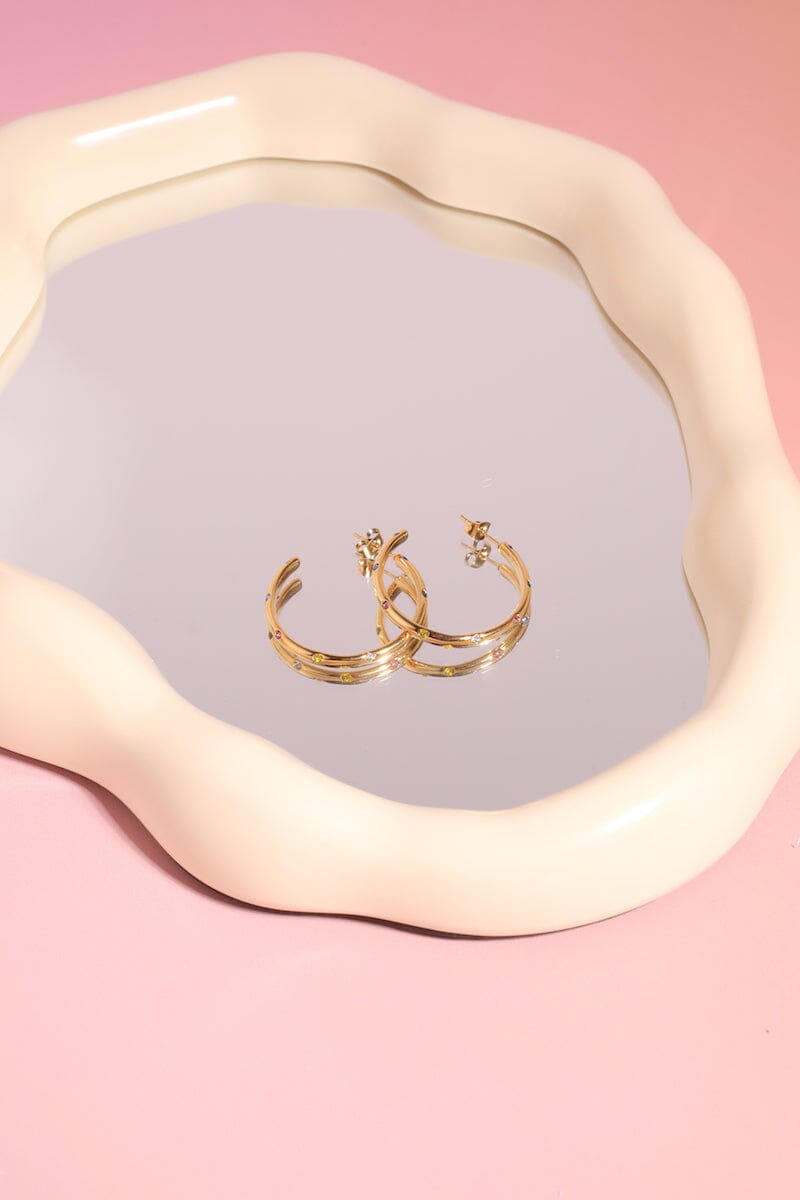 Sparkle Hoop Earrings mure + grand Gold