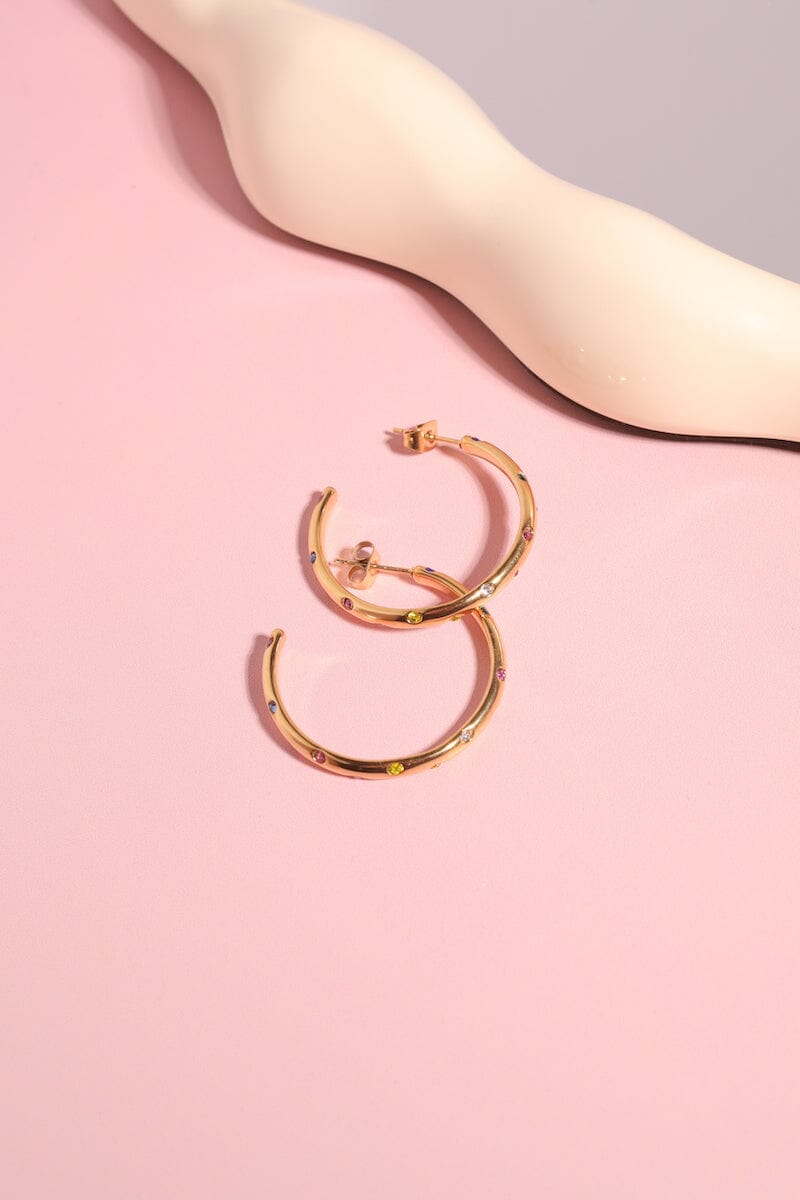 Sparkle Hoop Earrings mure + grand Rainbow
