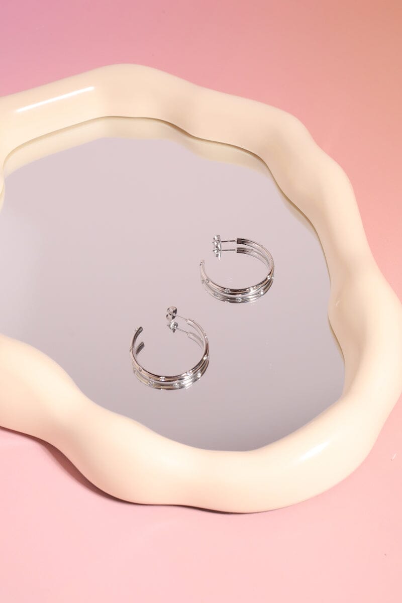 Sparkle Hoop Earrings mure + grand Silver