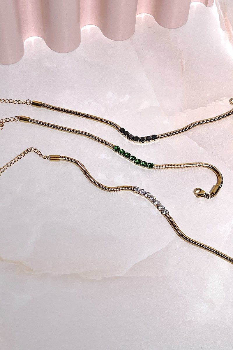 Sparkle Snake Chain Bracelet in Gold Bracelet Mure + Grand