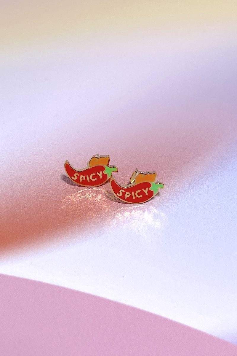 Spicy Enamel Charm Stud Earrings Earrings Mure + Grand