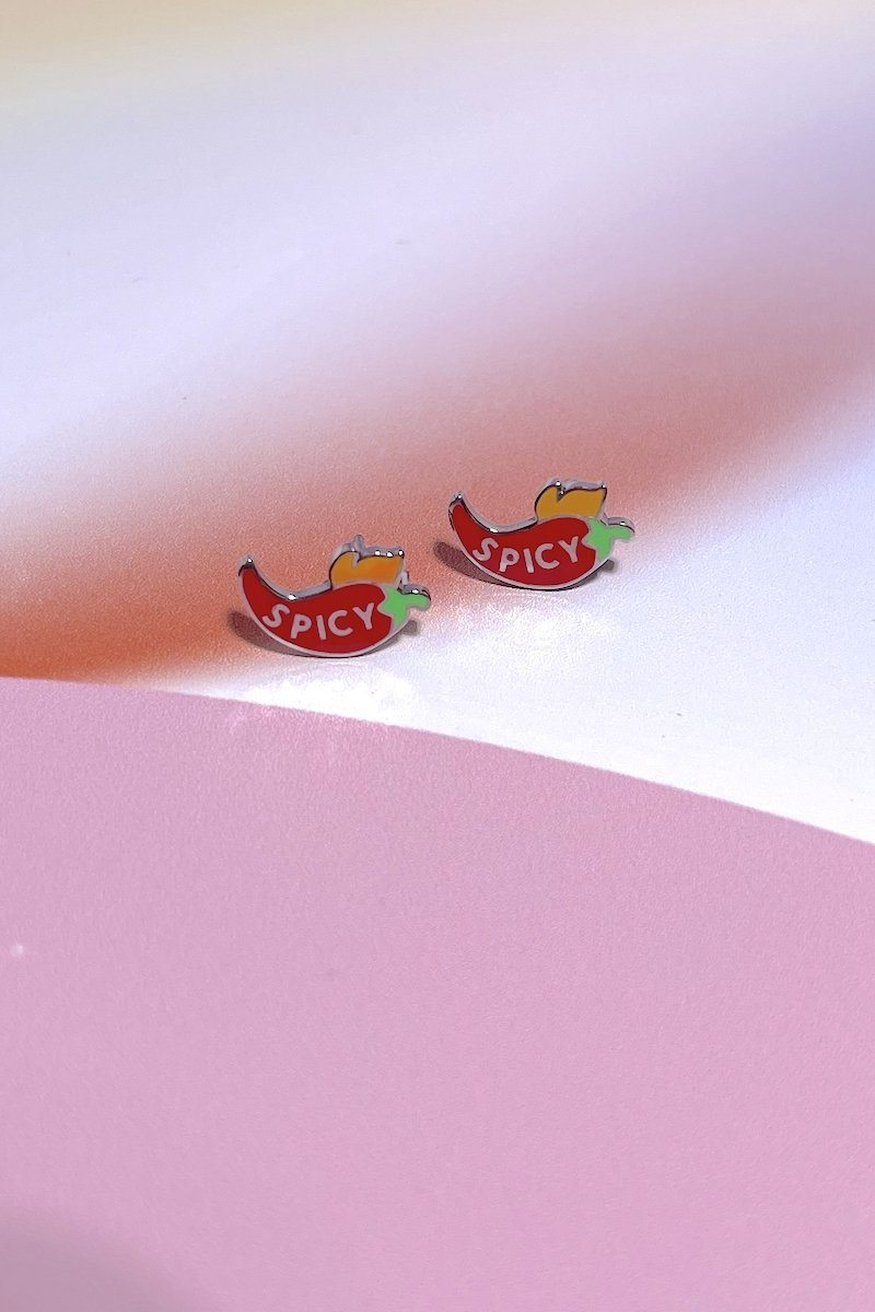 Spicy Enamel Charm Stud Earrings Earrings Mure + Grand