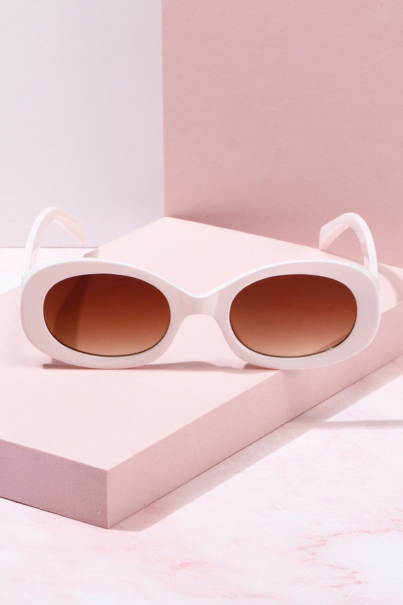 SSS Rounded Frame Sunglasses Sunglasses mure + grand Cream/Brown Ombre