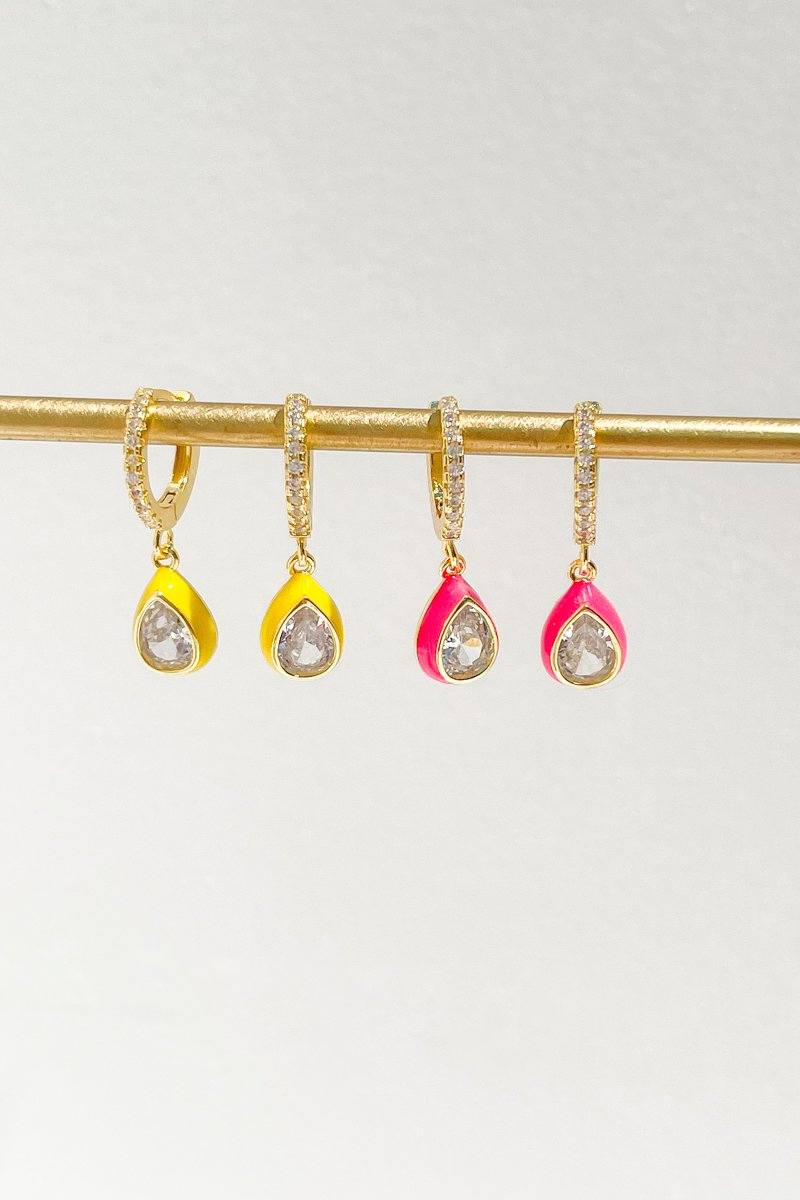 Tear Drop Charm Dangle Earring Earrings Mulberry & Grand