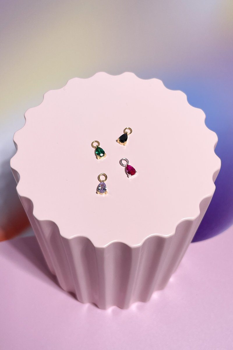 Tear Drop Sterling Silver Dangle Charm Earrings Mulberry & Grand