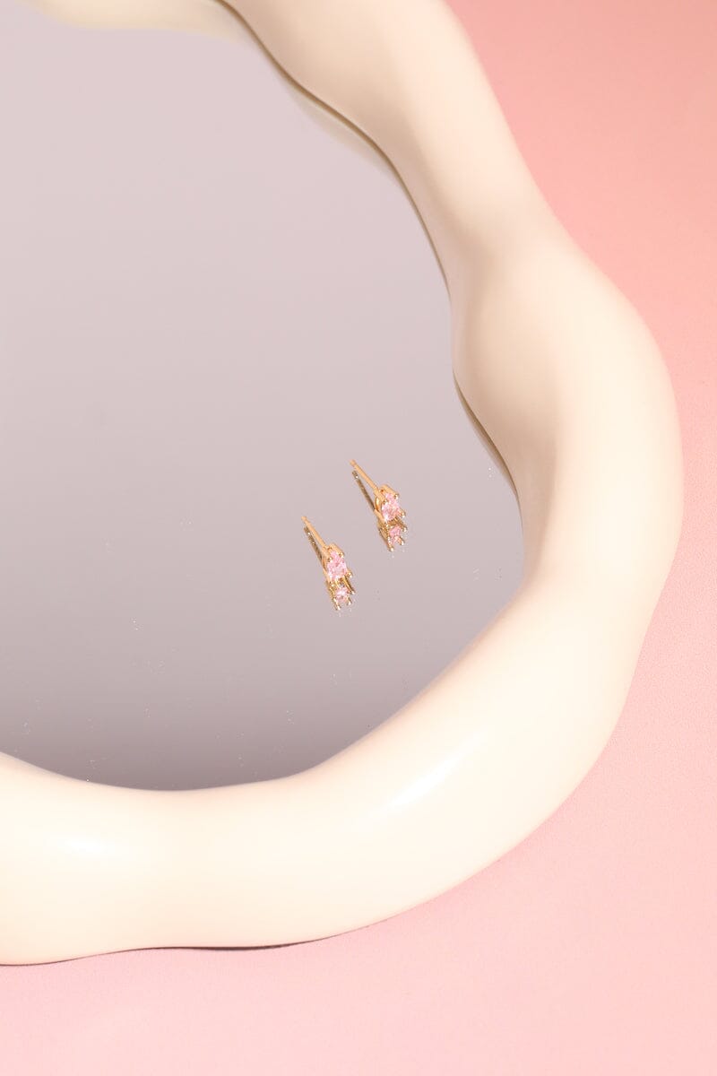 Tear Drops Sterling Silver Stud Earrings Earrings mure + grand Pink