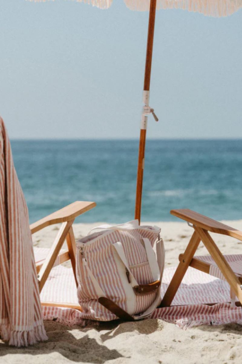 The Cooler Tote Bag in Pink Stripe Bags Business & Pleasure Co.