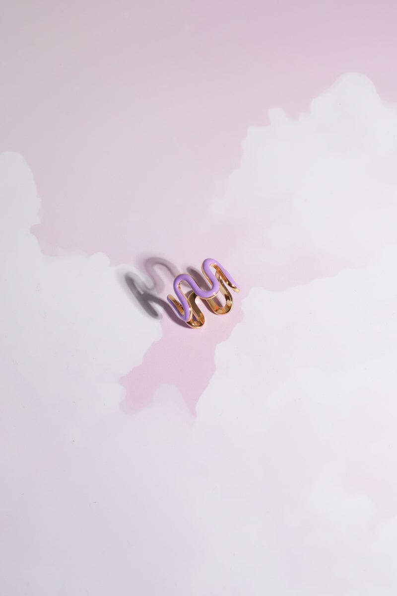 Wrap Around Wavy Stacking Ring Rings Mure + Grand Purple