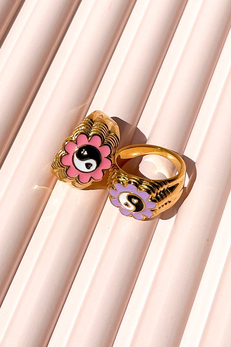 Ying Yang Stacking Ring Rings Mulberry & Grand 6 Pink