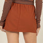 Sienna Brown Drawstring Cargo Mini Skirt