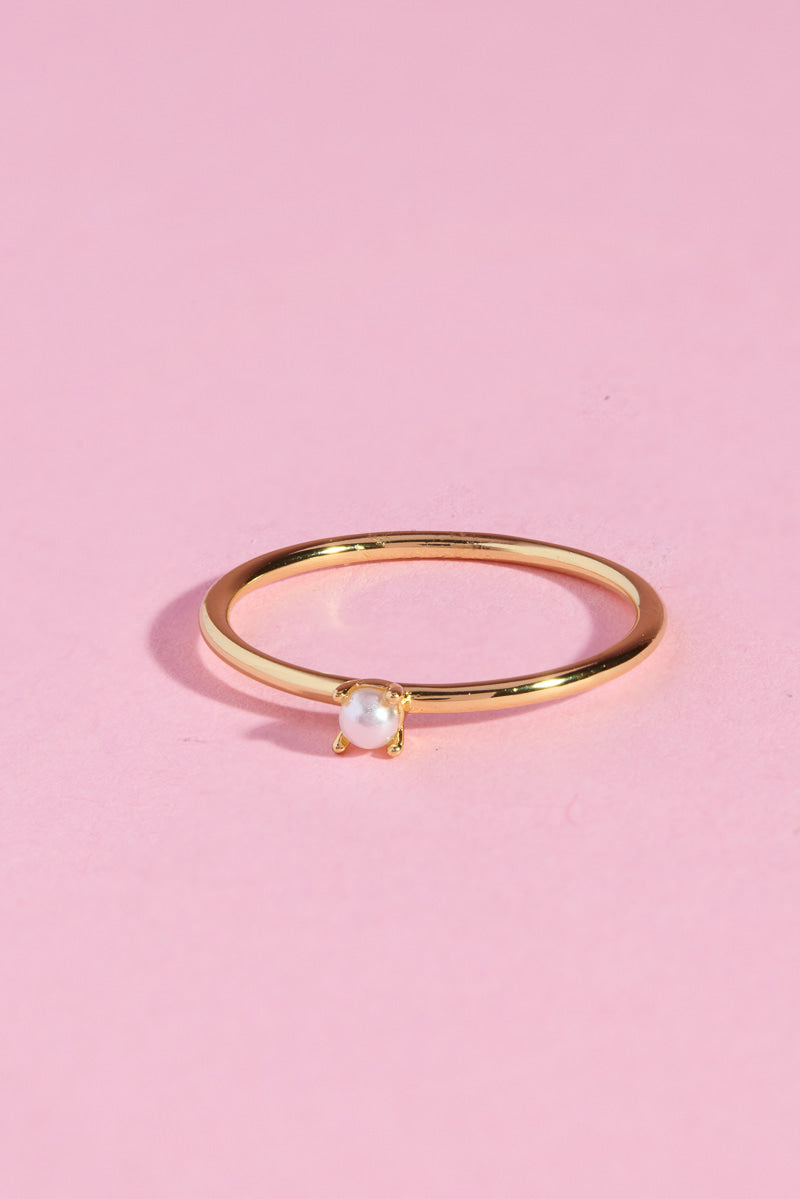 Pearl Accent Sterling Silver Ring