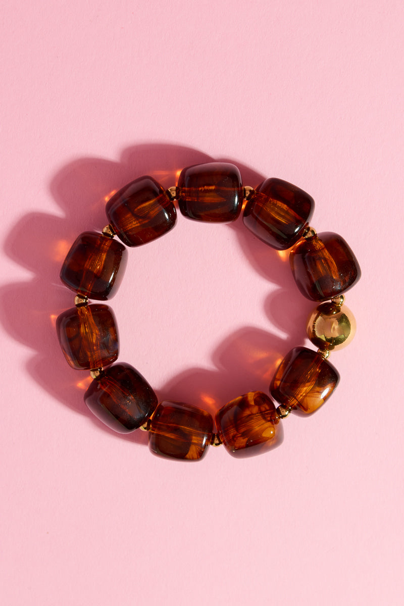 Desert Sand Chunky Beaded Resin Bracelet