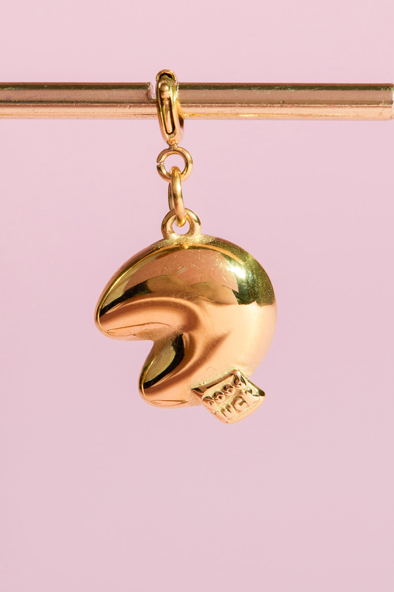 Fortune Cookie Charm With Spring Clip