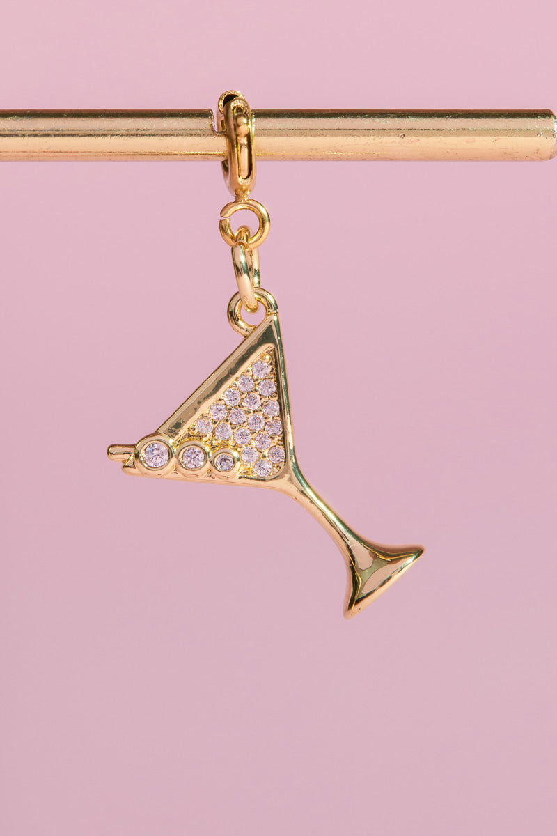 Martini Charm With Spring Clip