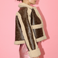 Zaria Washed Pu Short Shearling Coat