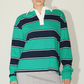 Yancy Stripe Knit Polo Top