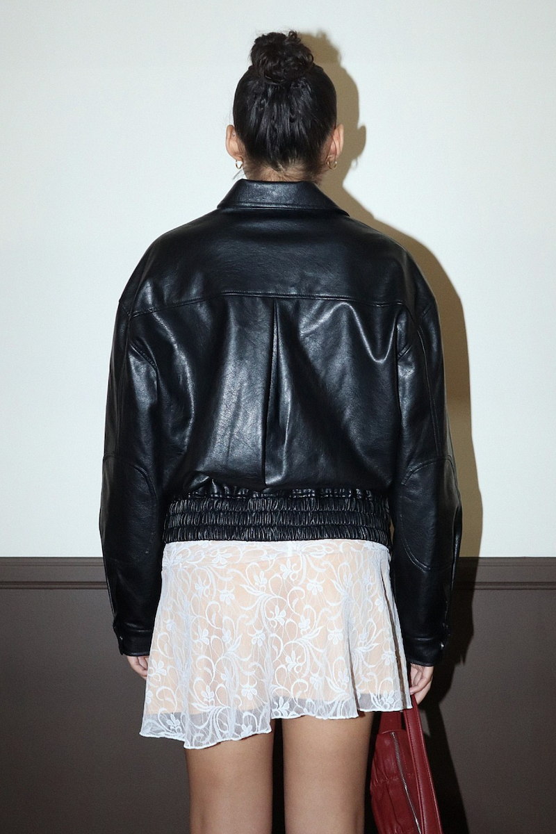 Umay Sofe Pu Bomber Jacket