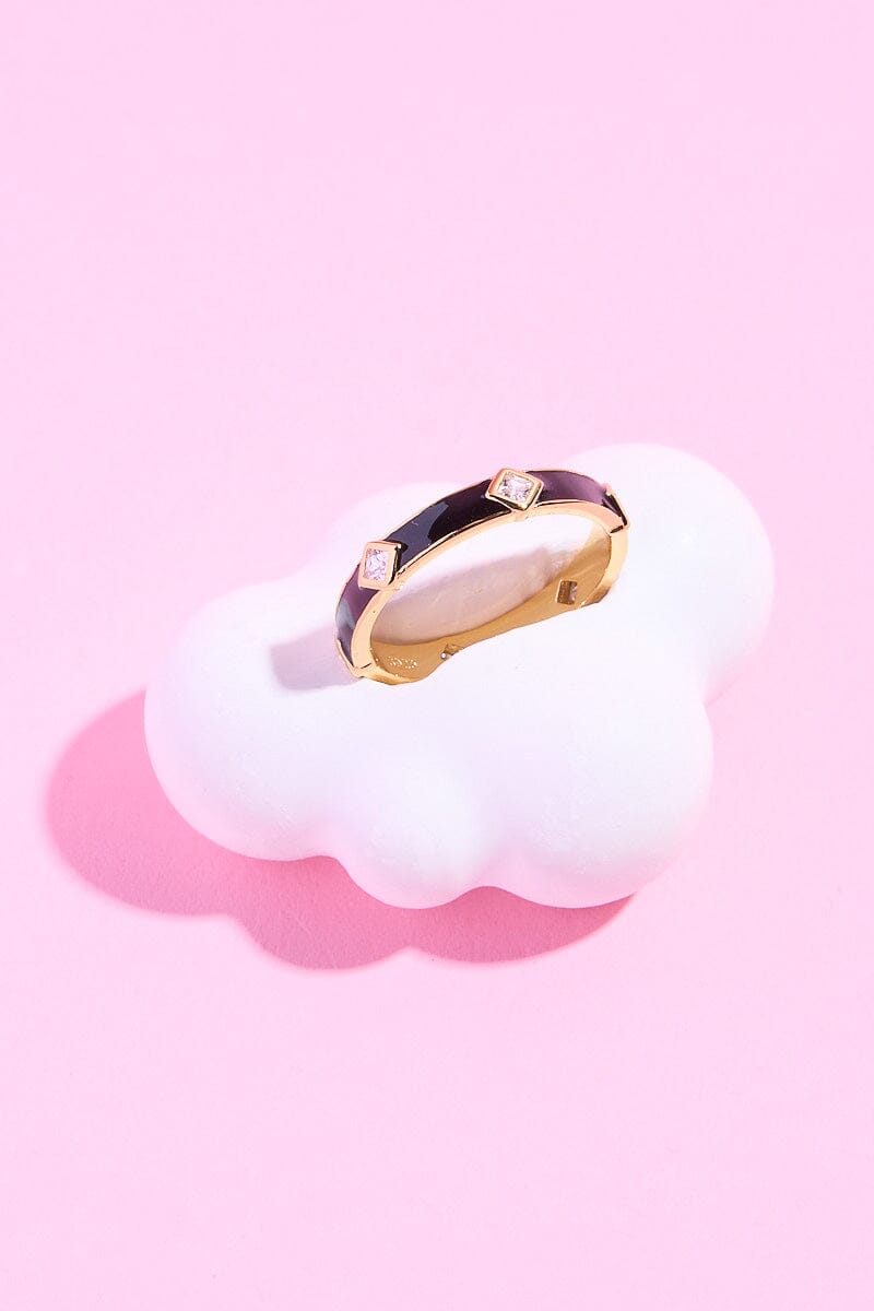 Adelaide Enamel Sterling Silver RingMure + Grand