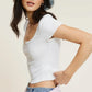 Aelin Short Sleeve Pointelle Knit Top Clothing Faire 