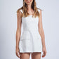 Alaia Smocked Back with Front Pockets Mini Dress Clothing Sky to Moon White S 