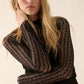 Alenya Striped Lace Mock-Neck Bodysuit Clothing Promesa 