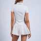 Alina Short Sleeve Mini Dress Clothing Sky to Moon 