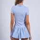 Alina Short Sleeve Mini Dress Clothing Sky to Moon 