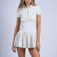 Alina Short Sleeve Mini Dress Clothing Sky to Moon White S 
