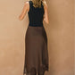 Aliya Dull Satin Lace Hem Pencil Midi Skirt Clothing Dress Forum 