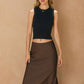 Aliya Dull Satin Lace Hem Pencil Midi Skirt Clothing Dress Forum 