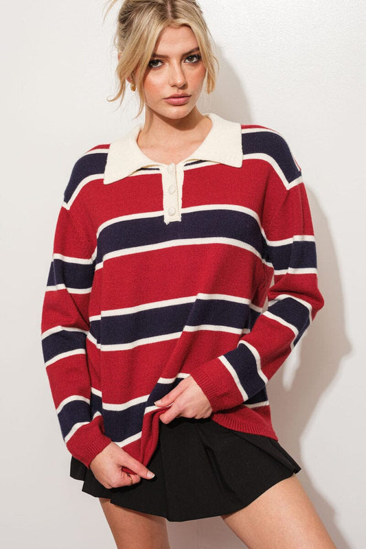 Aliz Rugby Striped Sweater Clothing Mure + Grand 