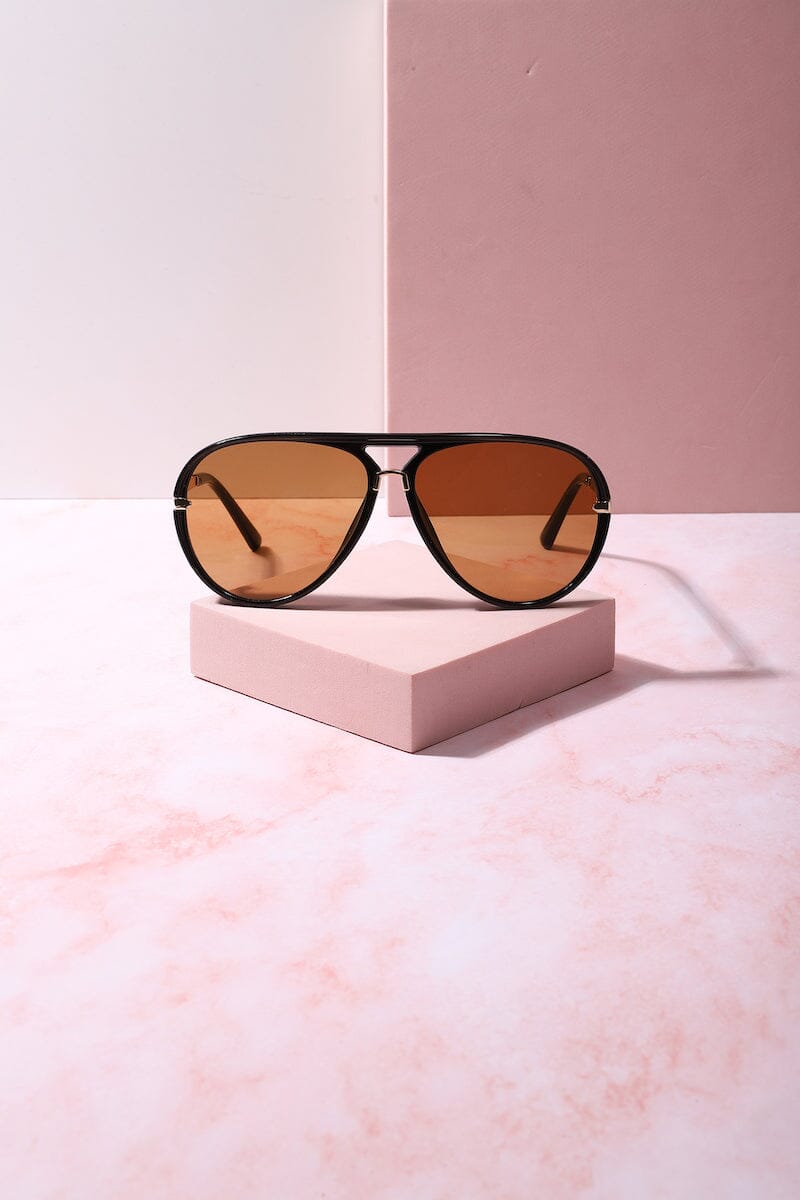 Always Out East Oversized Frame Sunnies Sunglasses mure + grand Black/Brown 