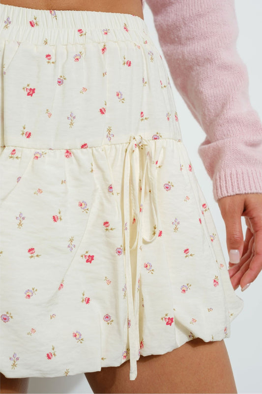 Amiri Floral Print Bubble Hem Mini Skirt Clothing Pretty Garbage 