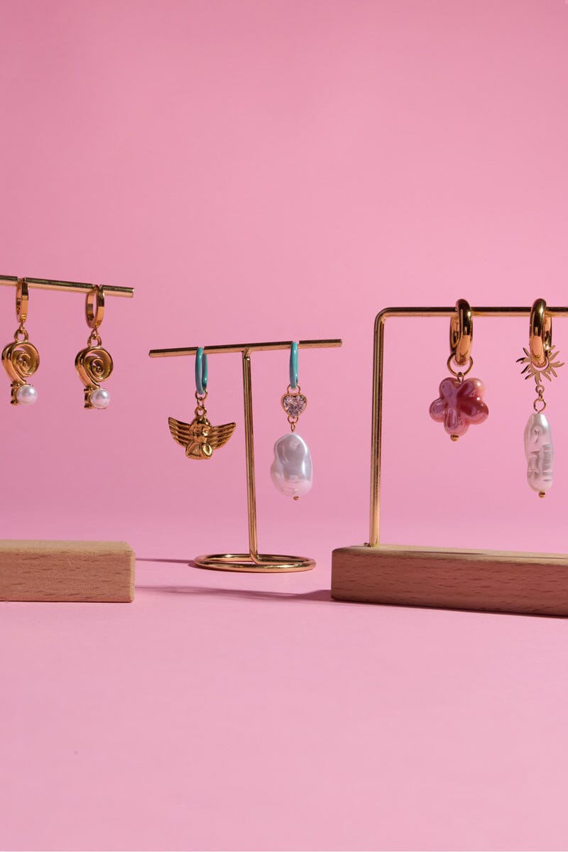 Angel Baby Charm Dangle Earrings Earrings mure + grand 