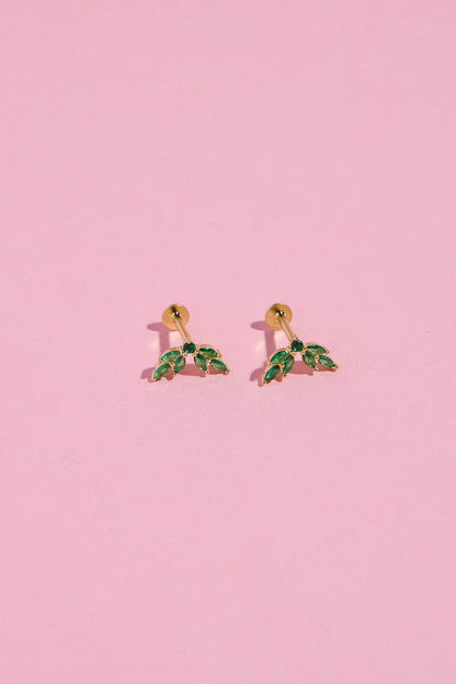 Angel Wings Sterling Silver Nap Earrings Earrings mure + grand Green 