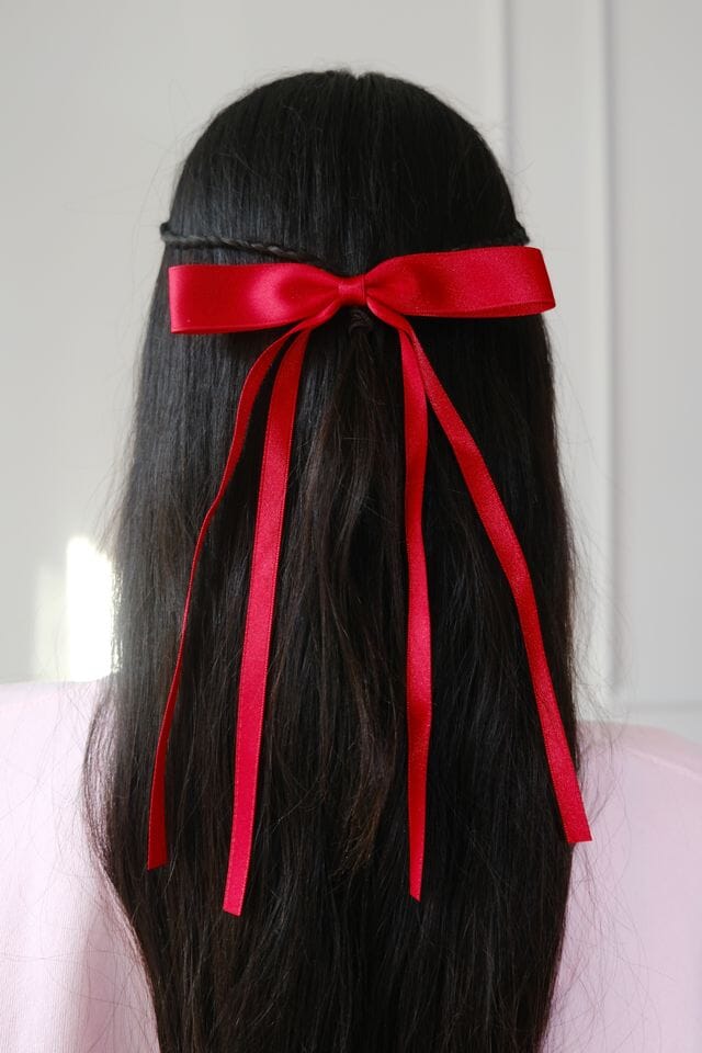 Angelina Bow Hair Clip Hair Accessory mure + grand Red 