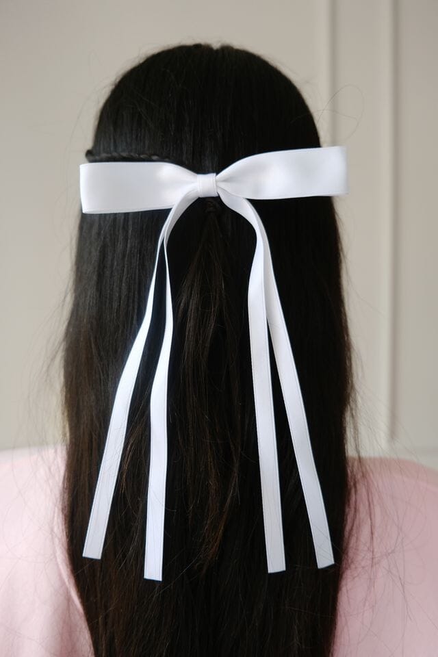 Angelina Bow Hair Clip Hair Accessory mure + grand White 