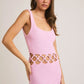 Ania Square Neck Sleeveless Crochet Midi Dress Clothing Faire 