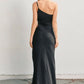 Ariel Dull Satin One Shoulder Ruched Maxi Dress Clothing Dress Forum 