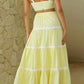 Arvilla Ric-Rac Strap Camisole Swing Tiered Maxi Skirt Set Clothing mimosa 