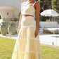 Arvilla Ric-Rac Strap Camisole Swing Tiered Maxi Skirt Set Clothing mimosa 