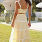 Arvilla Ric-Rac Strap Camisole Swing Tiered Maxi Skirt Set Clothing mimosa 