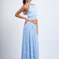 Auburn Backless Top and Pleated Skirt Set Clothing Sky to Moon 