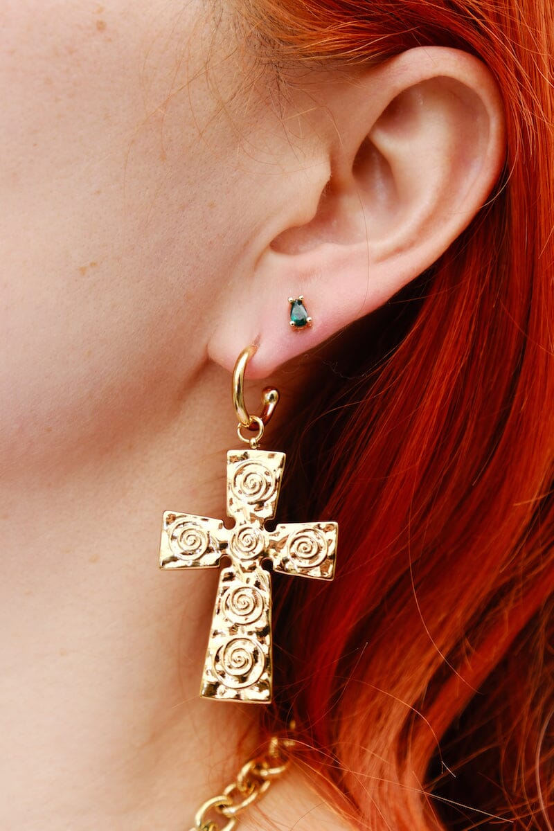 Aurelia Cross Statement Earrings Earrings mure + grand 