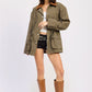 Autumn Paneled Chore with Waist Tie Jacket Clothing Emory Park 